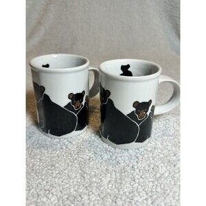 2 Marc Tetro Mother Bear with Cub Tea Coffee Mugs Danesco Montreal Canada H9j3Kl